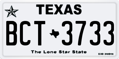 TX license plate BCT3733