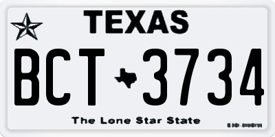 TX license plate BCT3734
