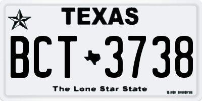 TX license plate BCT3738