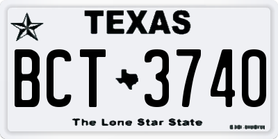 TX license plate BCT3740