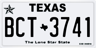 TX license plate BCT3741