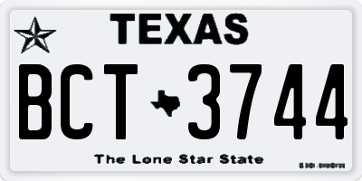 TX license plate BCT3744