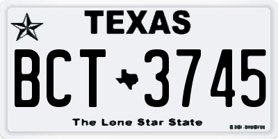 TX license plate BCT3745