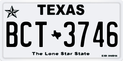 TX license plate BCT3746