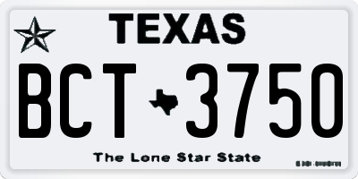 TX license plate BCT3750