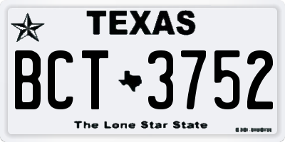 TX license plate BCT3752
