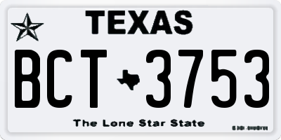 TX license plate BCT3753