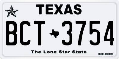 TX license plate BCT3754