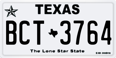 TX license plate BCT3764