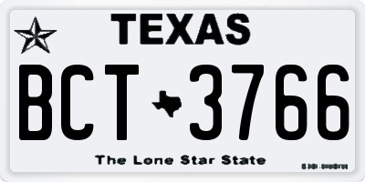 TX license plate BCT3766