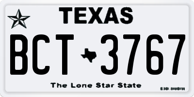 TX license plate BCT3767
