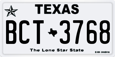 TX license plate BCT3768