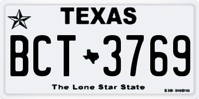 TX license plate BCT3769