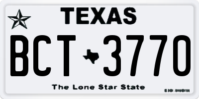 TX license plate BCT3770
