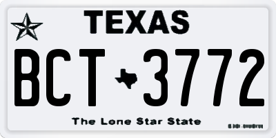 TX license plate BCT3772