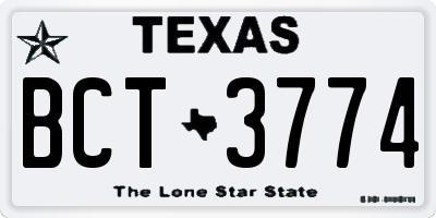 TX license plate BCT3774