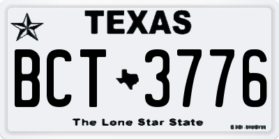 TX license plate BCT3776