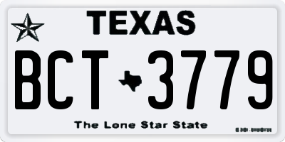 TX license plate BCT3779