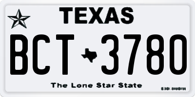 TX license plate BCT3780