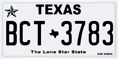 TX license plate BCT3783
