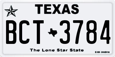 TX license plate BCT3784