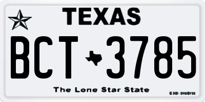 TX license plate BCT3785