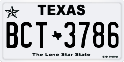 TX license plate BCT3786