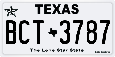 TX license plate BCT3787