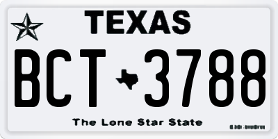 TX license plate BCT3788