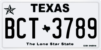 TX license plate BCT3789