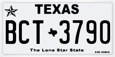 TX license plate BCT3790