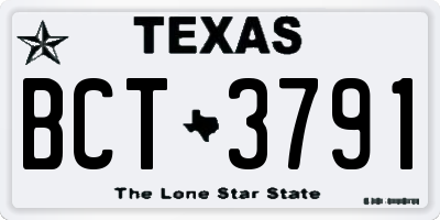 TX license plate BCT3791