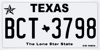 TX license plate BCT3798