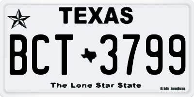 TX license plate BCT3799