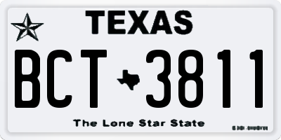 TX license plate BCT3811
