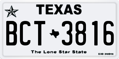 TX license plate BCT3816