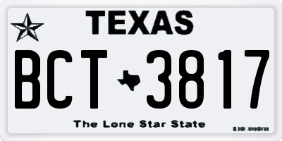 TX license plate BCT3817