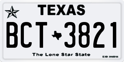 TX license plate BCT3821