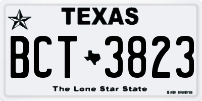 TX license plate BCT3823
