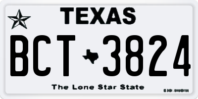 TX license plate BCT3824