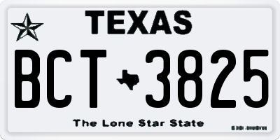 TX license plate BCT3825