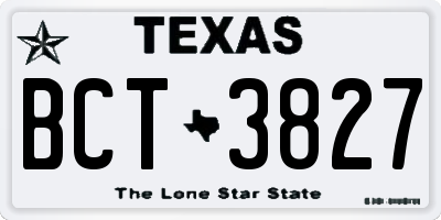 TX license plate BCT3827