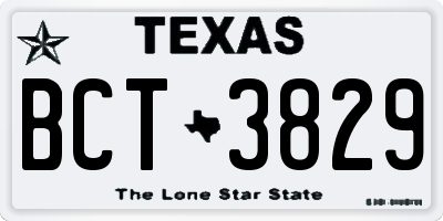 TX license plate BCT3829