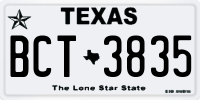 TX license plate BCT3835