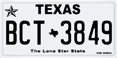 TX license plate BCT3849