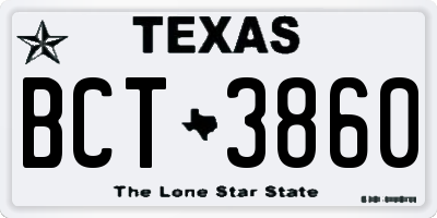 TX license plate BCT3860