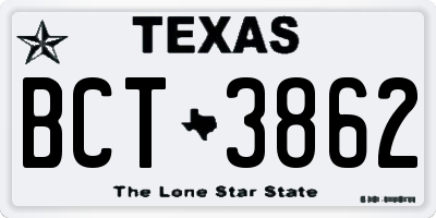 TX license plate BCT3862