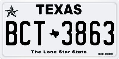 TX license plate BCT3863