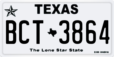 TX license plate BCT3864