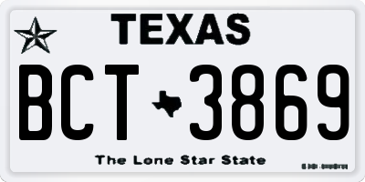 TX license plate BCT3869